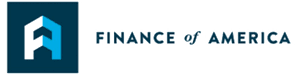 Finance of America logo on black background